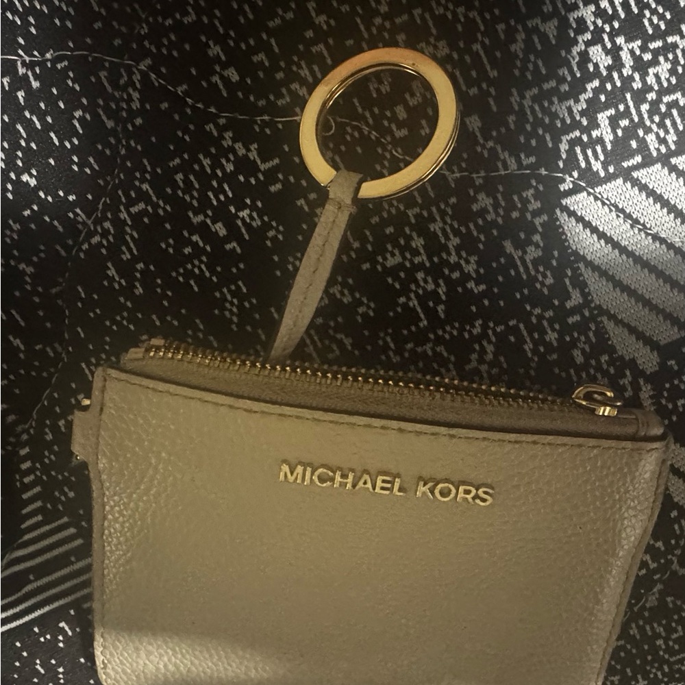 Michael Kors Gold and Beige Leather Wallet